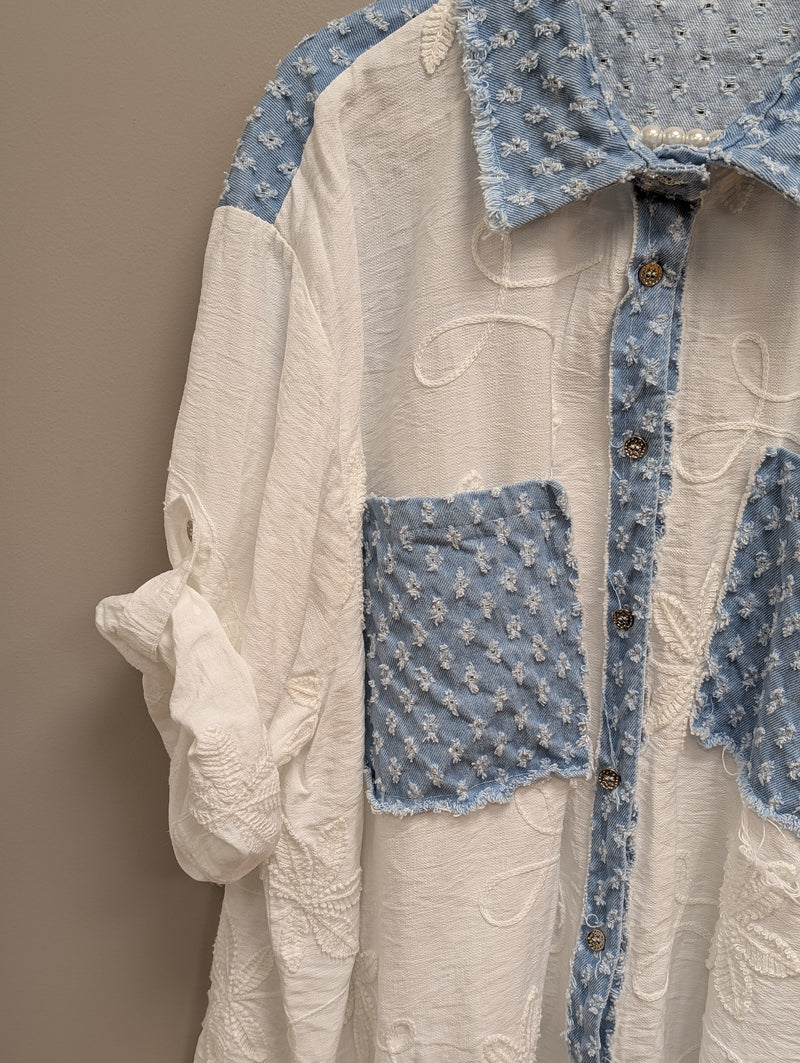 Chemise Jean et blanc