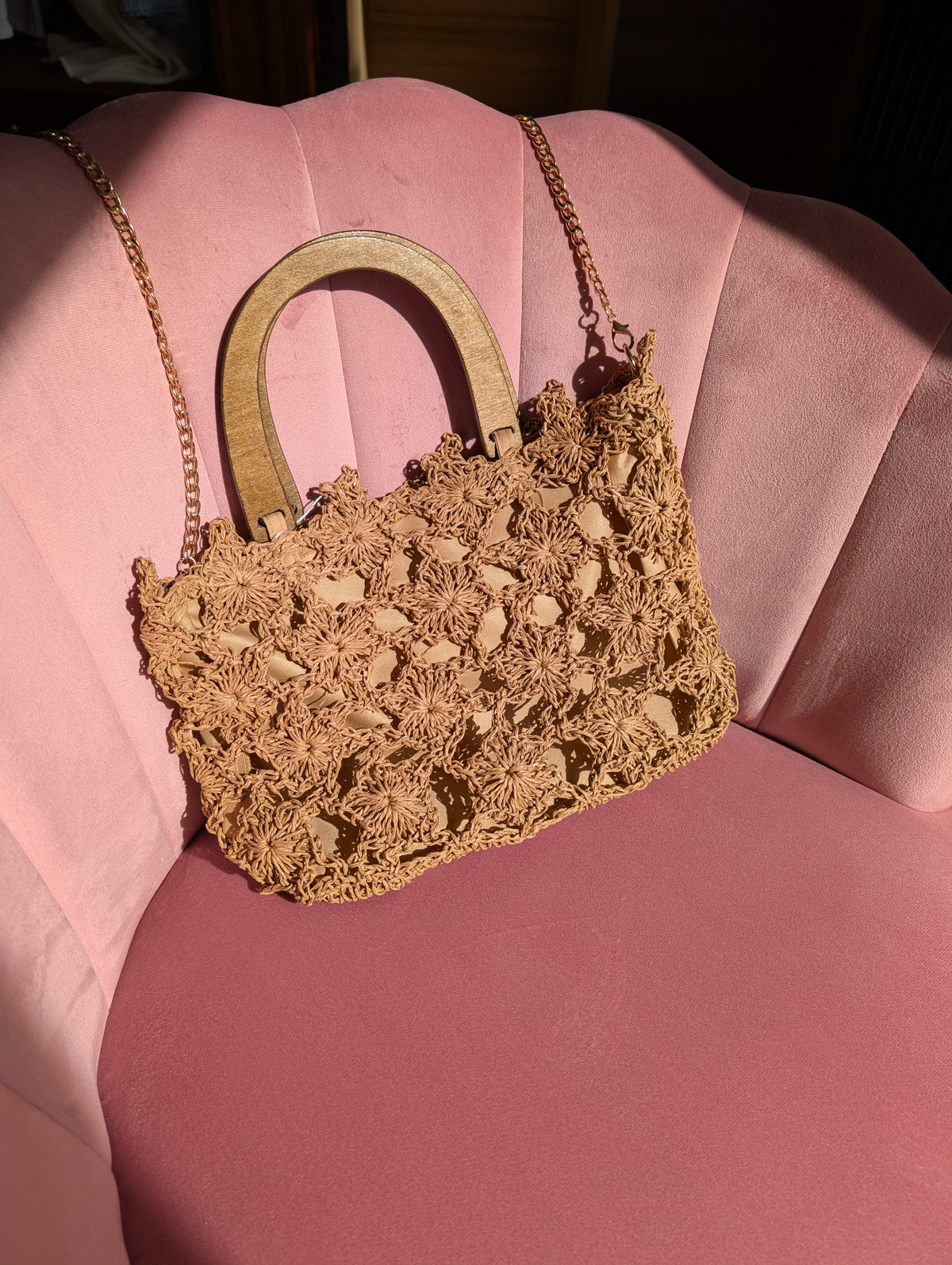 Sac crochet -anses en bois