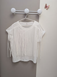 T-Shirt Franges Blanc