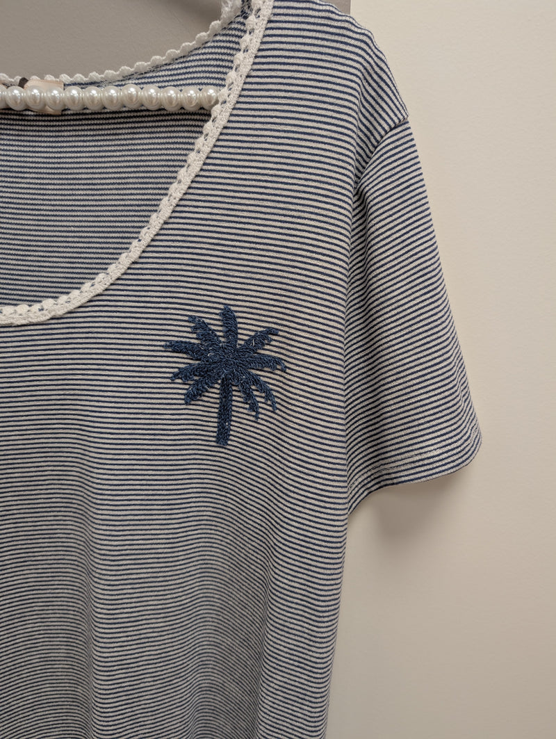 T-Shirt Rayé Palmier