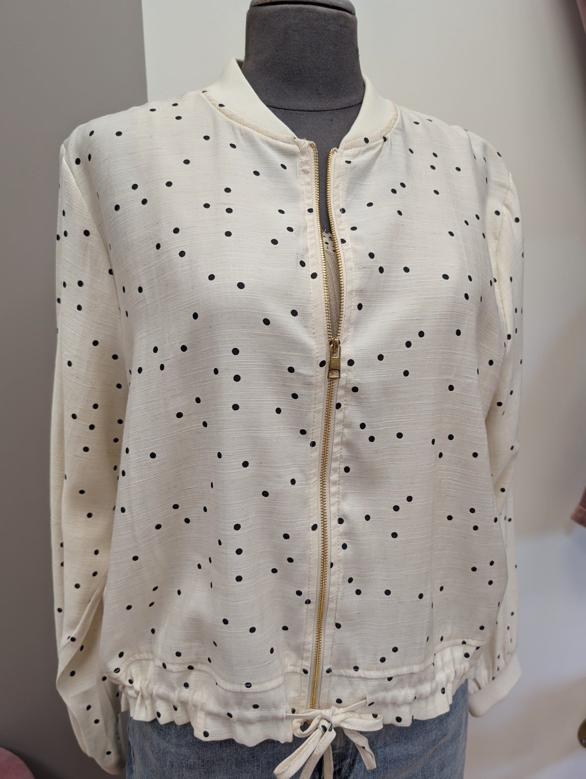 Veste beige à pois